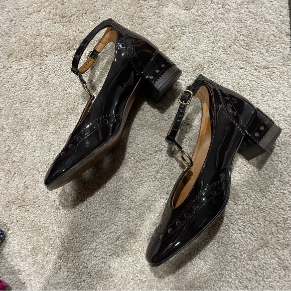 Chloé | Perry Patent Leather Mary Jane Pumps — Dark Brown - Picture 3 of 9